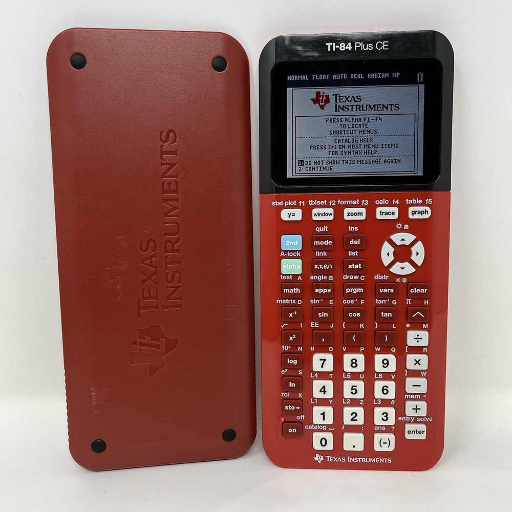 Texas Instruments TI-84 Plus CE Color Graphing Calculator Red w/ Slide Cover OEM